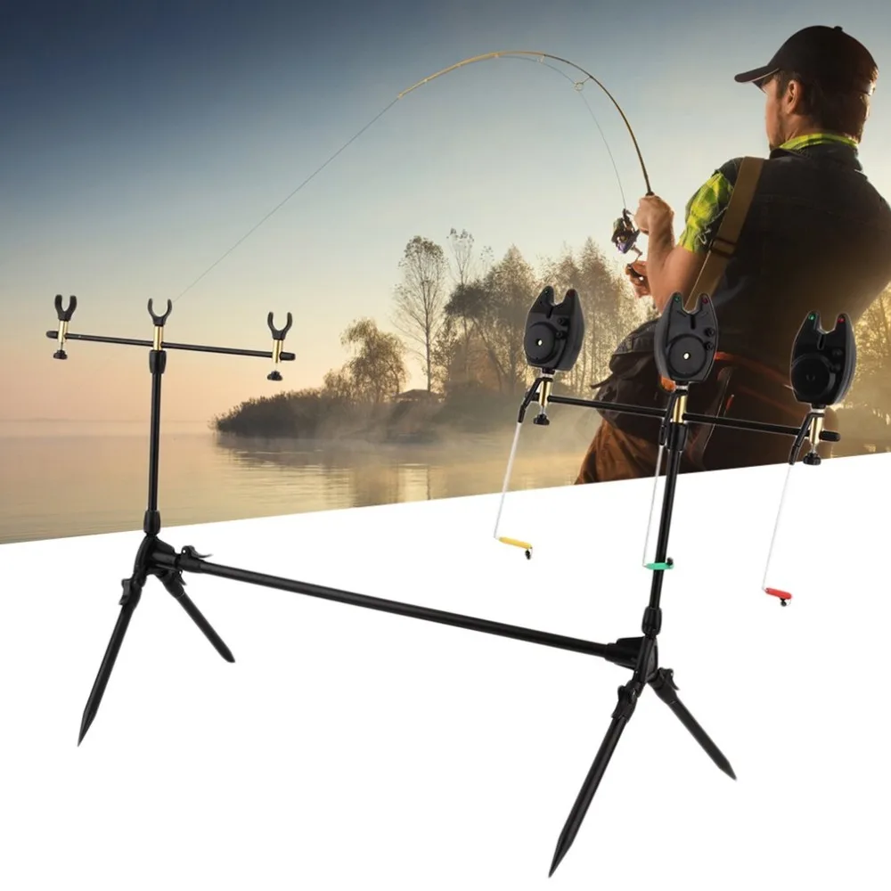 

Fishing Rod Pole Fishing Rod Bracket Fish Rack Bracket with Alarm Wiggler Portable Outdoor Fishing Tackle Tool