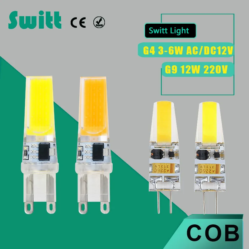 Dimmable LED G4 G9 Lamp Bulb COB SMD AC /DC 12V 3W 6W AC220V 12W LED Lighting Lights replace