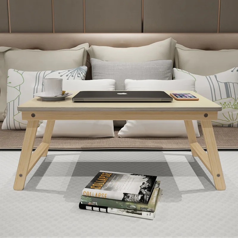 Foldable Computer Desk Solid wood bed lazy table computer desk bed