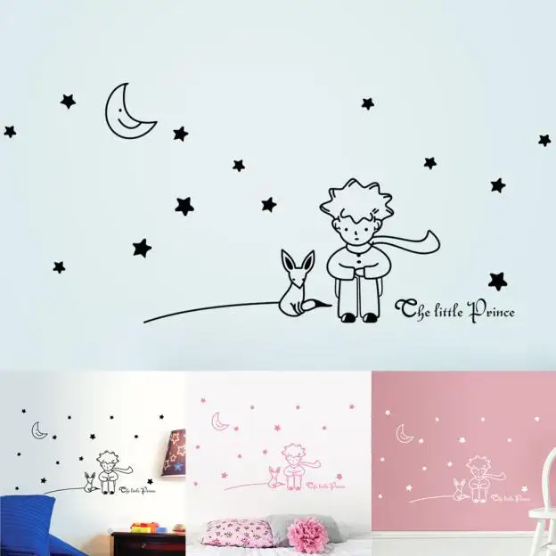 дешево! Звезды Луна Маленький Принц Мальчик Стикер Стены Home Decor Наклейки На Стены X7.19