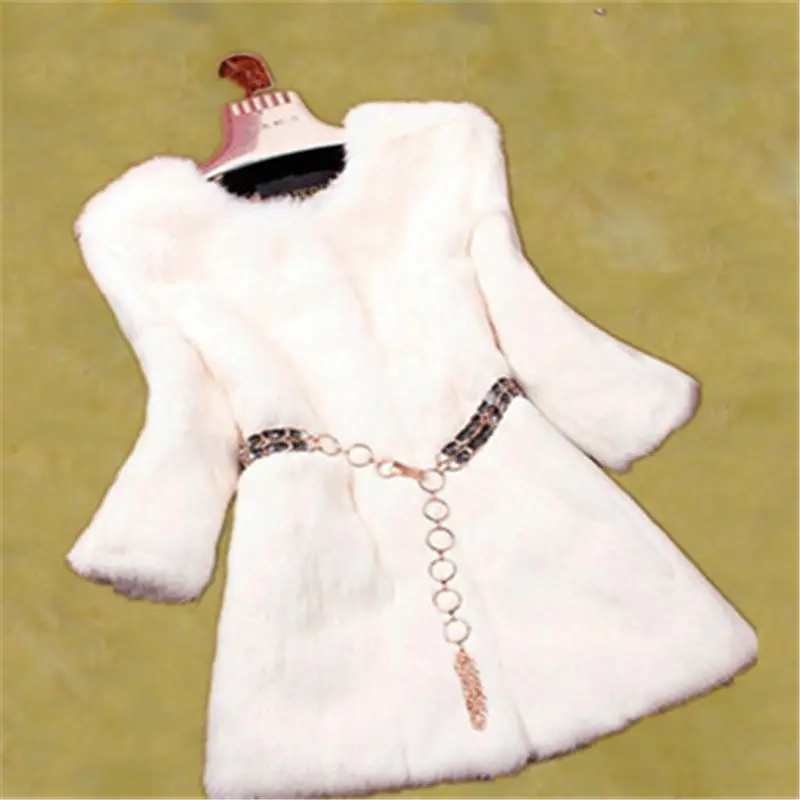Женские куртки с кроличьим мехом, осенне-зимнее меховое пальто, длинные Стильные Модные приталенные пальто из натурального кроличьего меха A1230 - Цвет: Ru bai se