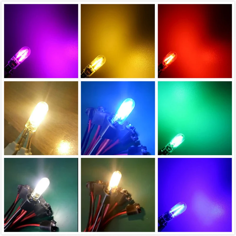 W5W 194 168 Led T10 Cob Glass Car Light Led Filament Auto Automobiles Clearance Reading Dome Bulb Lamp DRL Ice Blue White 12v (1)
