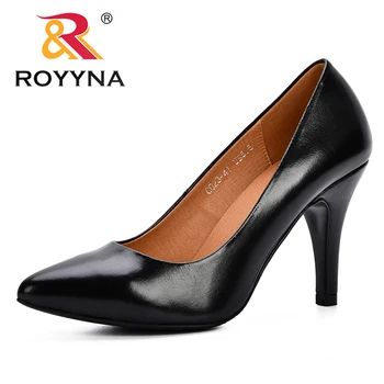 

ROYYNA Women Pumps New Designer Simple Sexy Thin High-heeled Pointed Microfiber Leather Women's Shoes Prefessional Shoes Lady