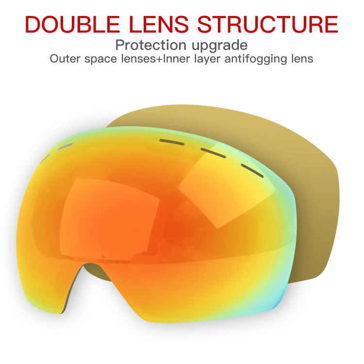 Uv400 двухслойные лыжные очки для мужчин и женщин, ветрозащитные очки для сноуборда, катания на лыжах, очки для близорукости, лыжные очки