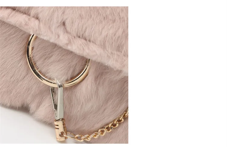 Blascher Real Rabbit Hair Women Bag 2018 Winter New Wave Simple Solid color Wild Portable Pink Hair Messenger Bag For Girls SQ95 (8)