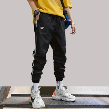 

2019 Men's Sweatpants Side Stripe Hip Hop Track Pants Street Wear Skinny Jogger Harem pants Elastic Waist Male Casual Trousers