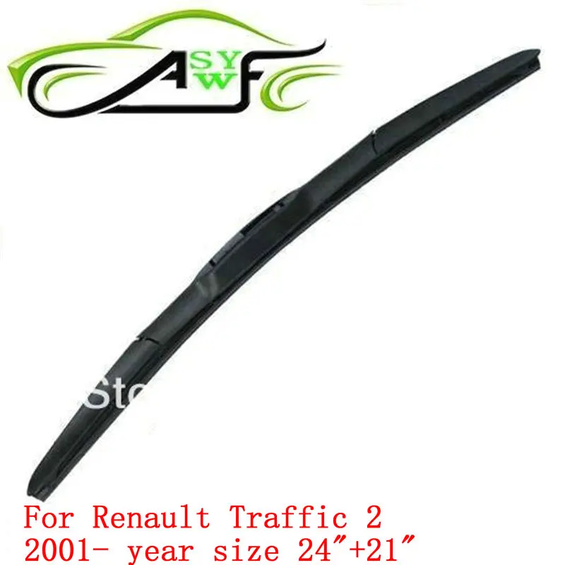 

Free shipping car wiper blade for Renault Traffic 2 (2001 onwards) 24"+21" Soft Rubber WindShield Wiper Blade 2pcs/PAIR