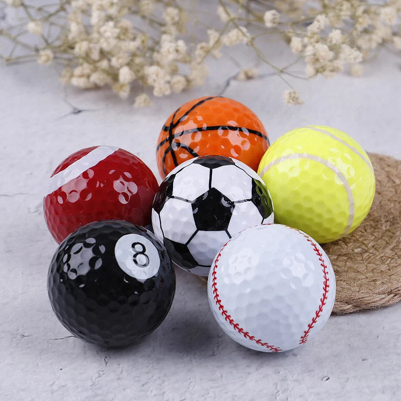 6 قطع كرات الجولف رواية مزدوجة الكرة اثنين من قطعة الكرة معدات الغولف كرة القدم كرة السلة الطاولة البيسبول