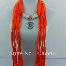 Модные женский шарф, шаль кулон шарф ожерелье шарфы из сплава, ажурное сердце-образный стиль