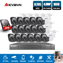 H.265 16CH 4K 5MP CCTV Security System 5MP HD POE NVR Kit 4.0MP Bullet outdoor POE IP Camera P2P ONVIF Video Surveillance Set