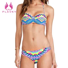 2017 Женщины Сексуальная Холтер Геометрическая Микро Стринги Бандо Купальники Женский Сплит Пляж Купальный Костюм Бразильские Толчок Вверх Бикини Купальник