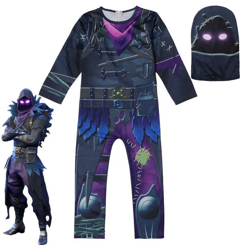 

Flytrap Skin Decoration raven Boy Cosplay Clothes new year Costume Battle Royale Party Funny Kid Clothing Skull Trooper