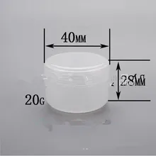 100pcs/lot 20g round PP empty cosmetic containers 20ml transparent plastic jar  bottles for pharmaceutial