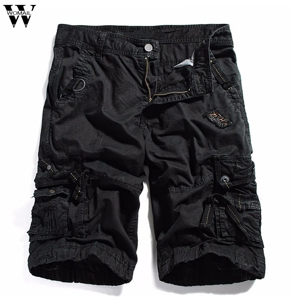 Брендовые новые мужские шорты, однотонные спортивные штаны с карманами, мужские тренировочные пляжные короткие штаны до колена