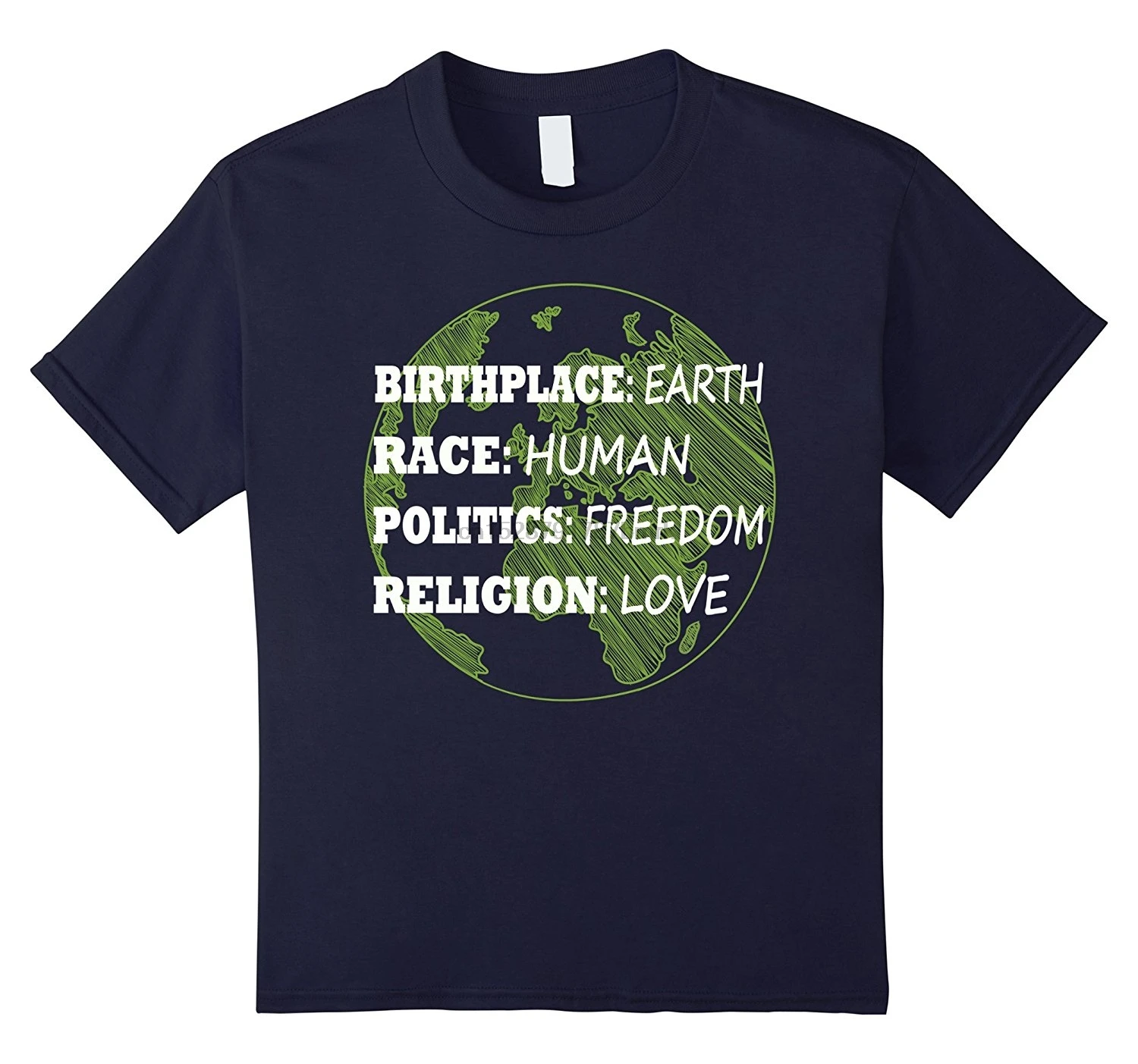 Футболка Модная хлопковая футболка с надписью birthpoint Earth Human Politics Freedom