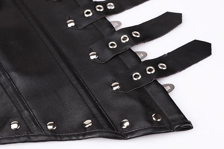 Halter Leather Corset Underbust Bustier