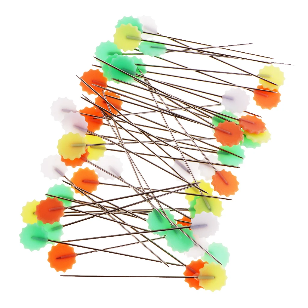 50 Pieces/Lot 4cm Boxed Sewing Accessories Patchwork Pins Straight Pins Flower Flat Head Pins Needle Craft DIY Tools