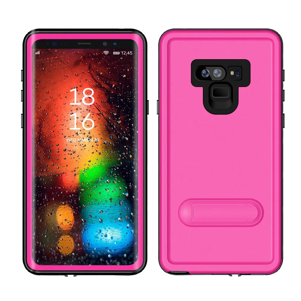 IP68 Водонепроницаемый чехол для samsung Galaxy Note 9 8 360 Обложка полную защиту для samsung S9 плюс S8Plus Противоударная Подставка Случае