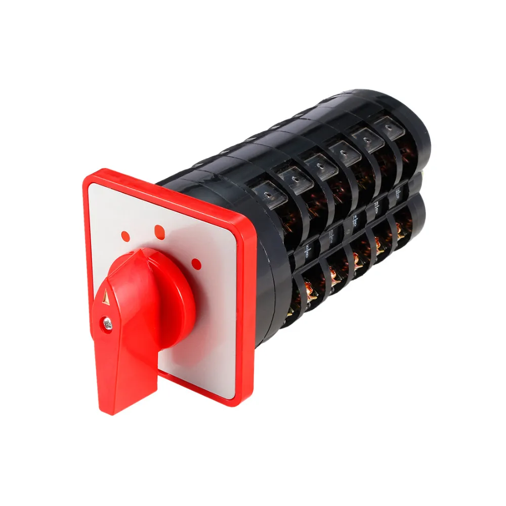 

Latching Changeover Switch 3 Position Rotary Selector Cam Switch Panel Mount 12/24 Terminals Self-locking Ui 500V Ith 16A