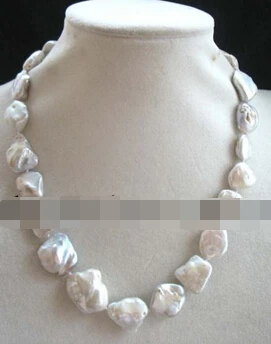 

08148 freshwater pearl baroque white reborn keshi necklace