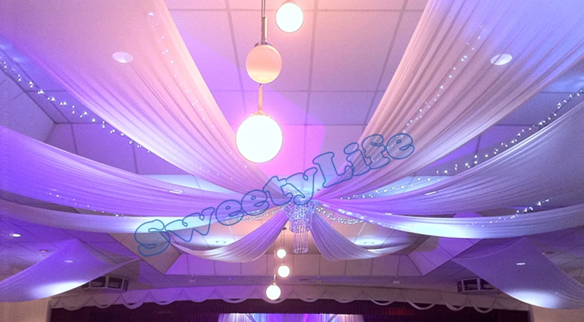 Super Promo B7fd Wedding 12 Pieces Ceiling Drape Canopy Drapery
