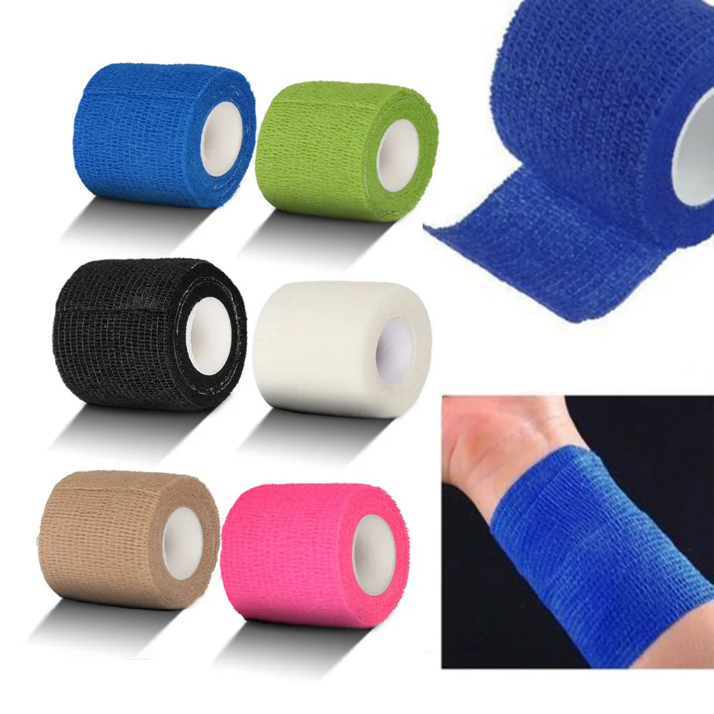 5pcs/lot Self Adhesive Elastic Bandage Gauze Tape Medical Finger Muscle