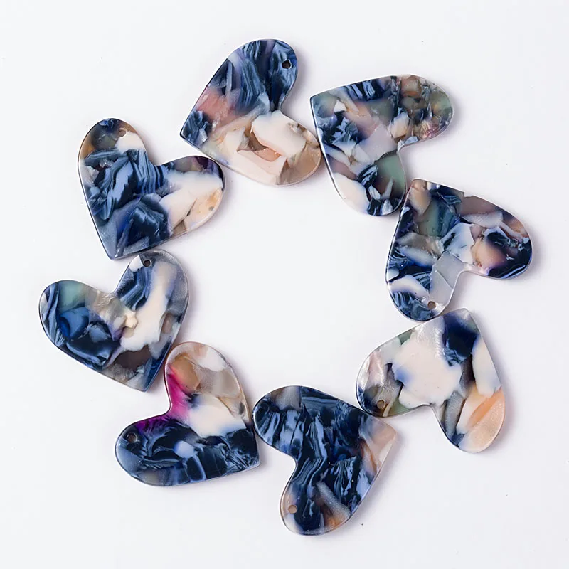 Heart Acetate Cabochon Gems For Native American Beaded Earring with a holes 23x20MM 30PCS/LOT am TAIDIAN|cabochon gem|gem cabochonheart gems |