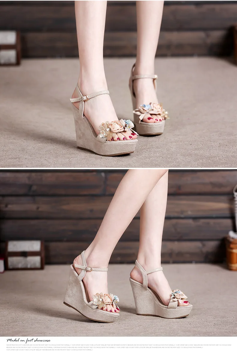 7_2019 Summer New Elegant Fashion High Heel Wedges Sandals Small Size Female Pink White Peep Toe Wedding Shoes