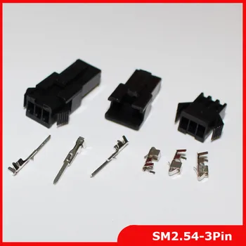 

Free Shipping 100 Sets JST 2.54mm SM 3 Pin 3 Way Multipole Connector plug With ternimal male and female