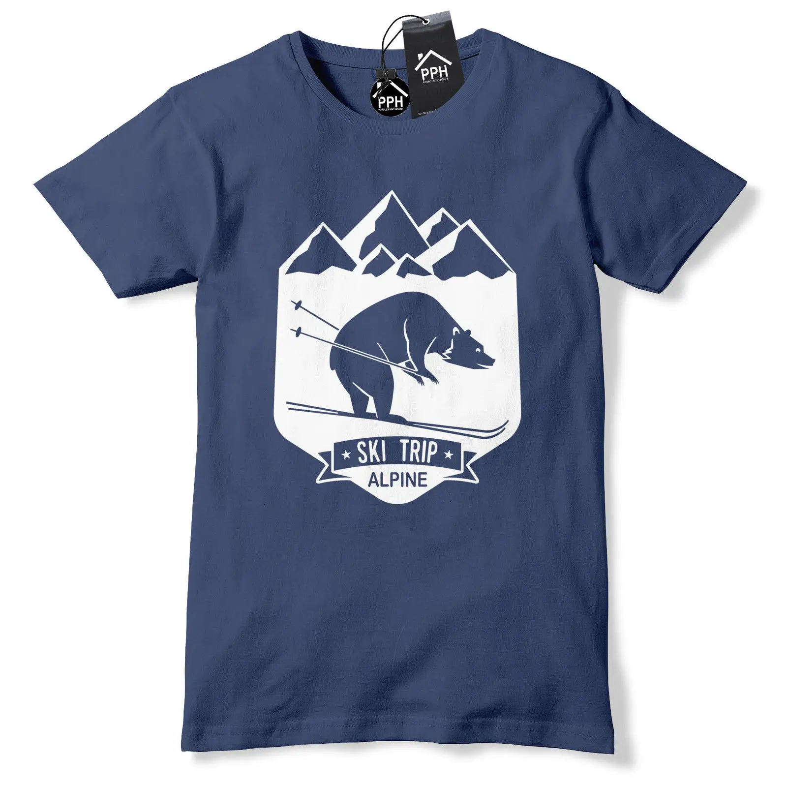 Bear Ski Trip Skiing T Shirt Mens Womens Ski Layer Snowboard Tshirt Skiing 498