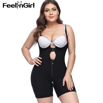 

FeelinGirl Sexy Lace Plus Size Shapewear Waist Shaper Slim Briefs Butt Lifter Modeling Strap Body Shaper Underwear Bodysuit-E