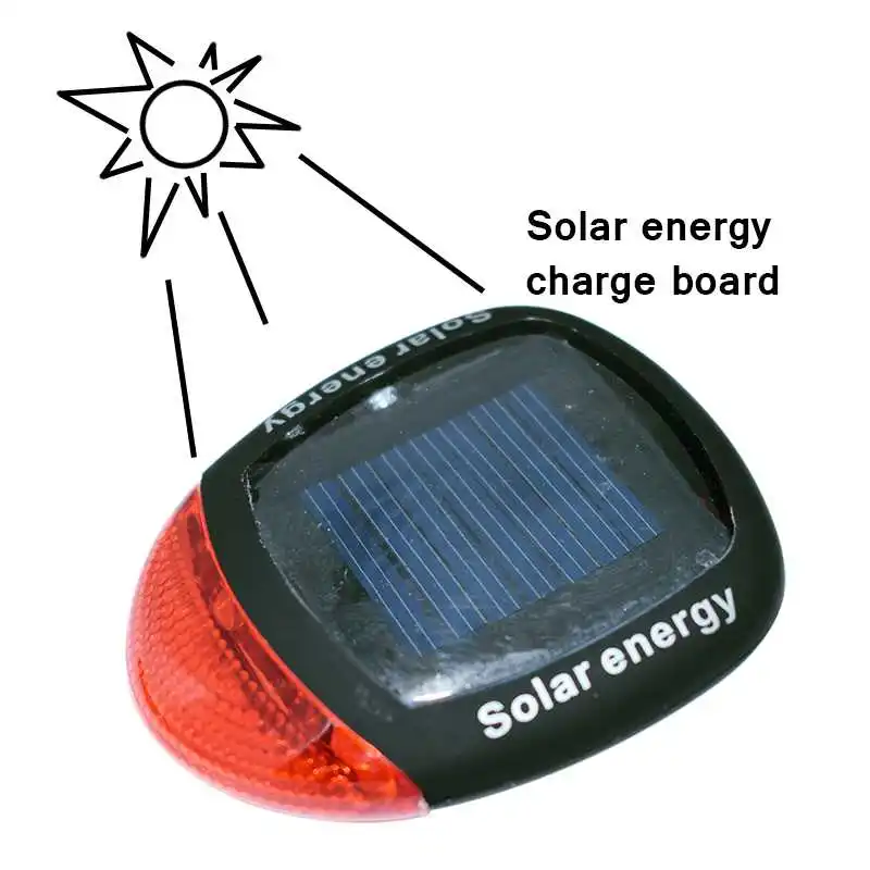 Солнечный Мощность светодиодный задний хвост мигающий светильник велосипед ночной езды на велосипеде защитные Предупреждение лампы Регулируемый зажим аксессуары для велосипеда