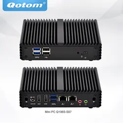 QOTOM baytail Мини-ПК J3060 до 2.48 ГГц, X86 безвентиляторный Мини-ПК Dual NIC