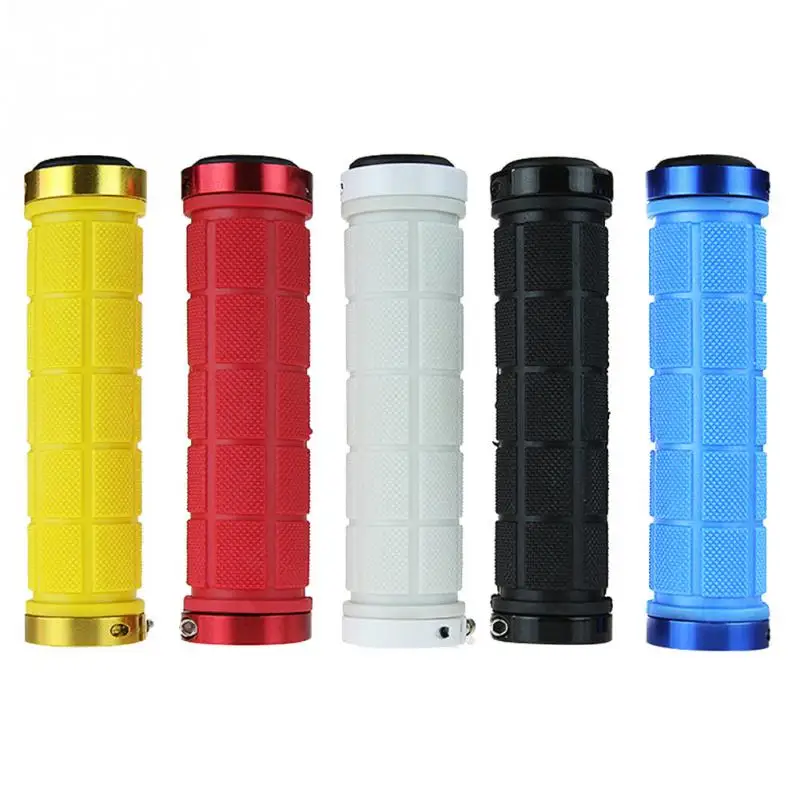 

MTB Bicycle Grips Rubber Anti-Skid Mountain MTB Cycling Bike Handlebar Grip Parts Black Gold Red Blue