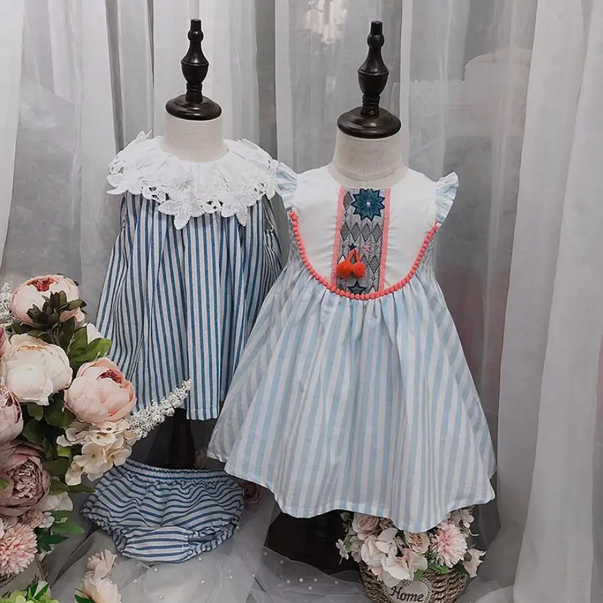 

2019 Summer baby Girl Dress Vintage Spanish Style lace embroidery dress Children cotton casual dress kids clothes Vestidos Y1144