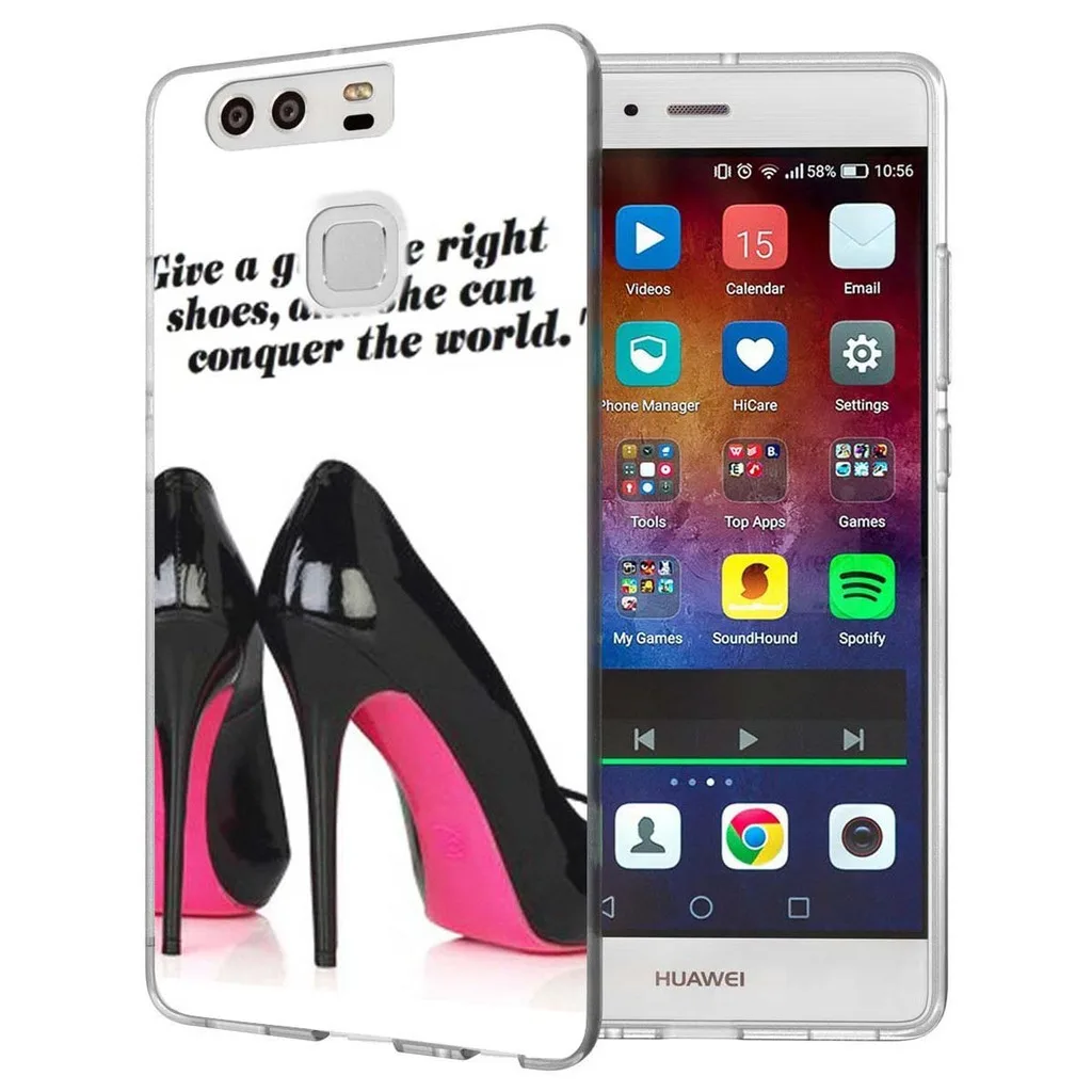 Чехол для Huawei P9 Lite (2016)/P8 (2016) художественный Рисунок со стразами Прозрачный мягкий