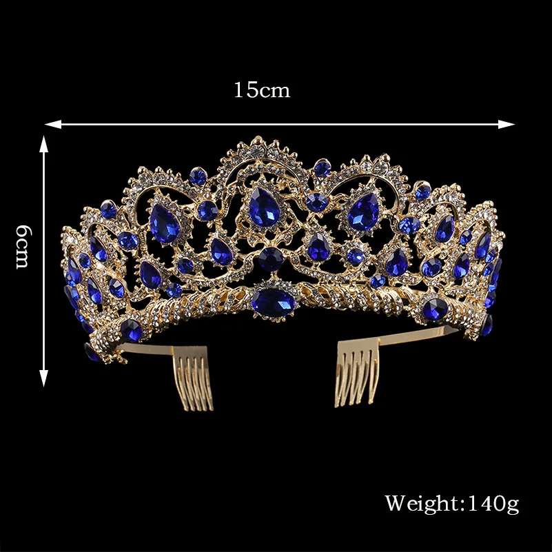 Новинка, роскошные диадемы в европейском стиле с зелеными и красными кристаллами, золотые стразы, короны с гребнем, свадебные аксессуары для волос в стиле барокко