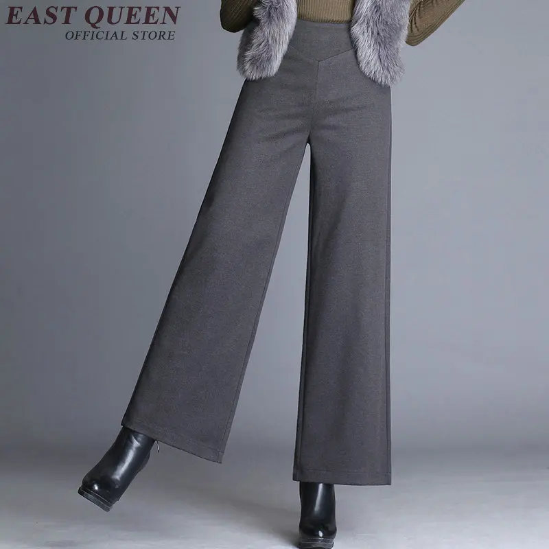 1 Señoras Otoño Aa2984 Mujeres Pantalones Culotttes 3 Pantalón Palazzo 2 Negro Elegantes Oficina Sexy Ancho Baggy zzwpaOq
