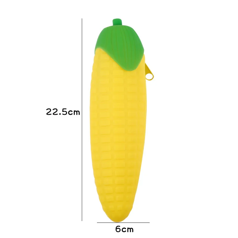 Coloffice креативная растительная форма Студенческая сумка-карандаш супер милый силиконовый Большой Вместительный женский чехол-карандаш - Color: corn