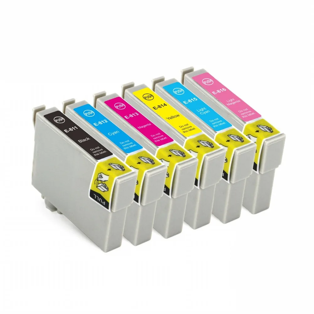 

Full Ink 6PCS Ink Cartridge T0811 T0812 T0813 T0814 T0815 T0816 for Epson Stylus Photo R270 R390 RX590 R610 TX700W TX800W TX650