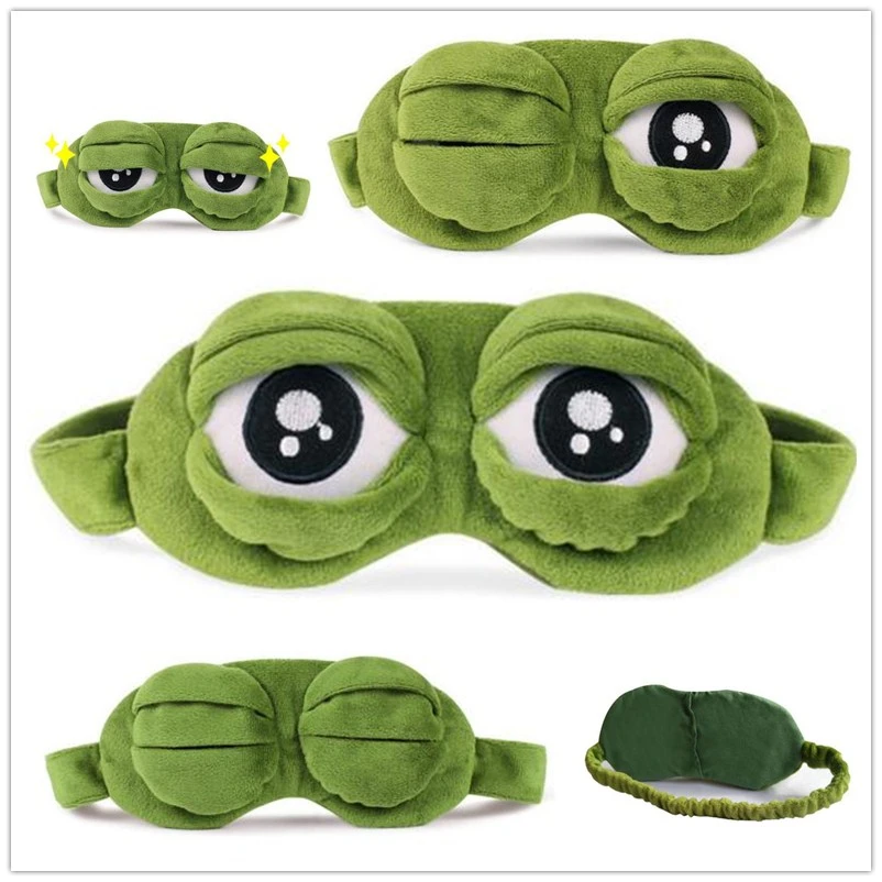 3 Sad Frog маска для сна Отдых Путешествия Расслабление Спящая помощь вслепую ледяное покрытие повязка для глаз маска для сна чехол аниме плюшевый глаз Рождество