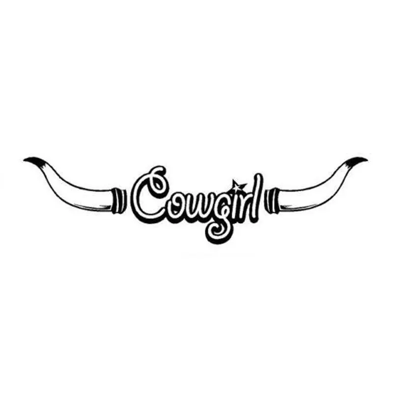 

22.4CM*5.6CM Cowgirl Horns Bull Ride Country Farm Horse Sticker Fun Car Stickers Decoration Car Styling Black Sliver C8-0543