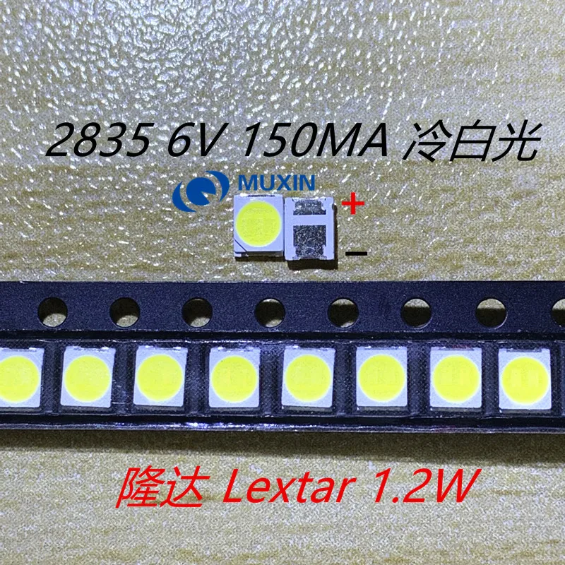 50 шт. LEXTAR 2835 3528 1210 6 в 2 Вт SMD светодиодный для ремонта ТВ ПОДСВЕТКА холодный белый ЖК-дисплей подсветка светодиодный