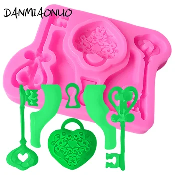 

DANMIAONUO Mini Key Cake Decorating Silicone Chocolate Molds Lock Shape Decorating Tools Silicone Molds For Soap Fondant A88712