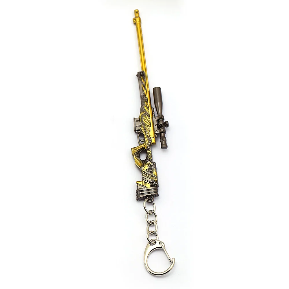 Новая игра PUBG CS GO брелоки в виде оружия брелок M16 AK47 металлический кулон Снайпер брелок для мужчин ювелирные изделия сувенир 12 см