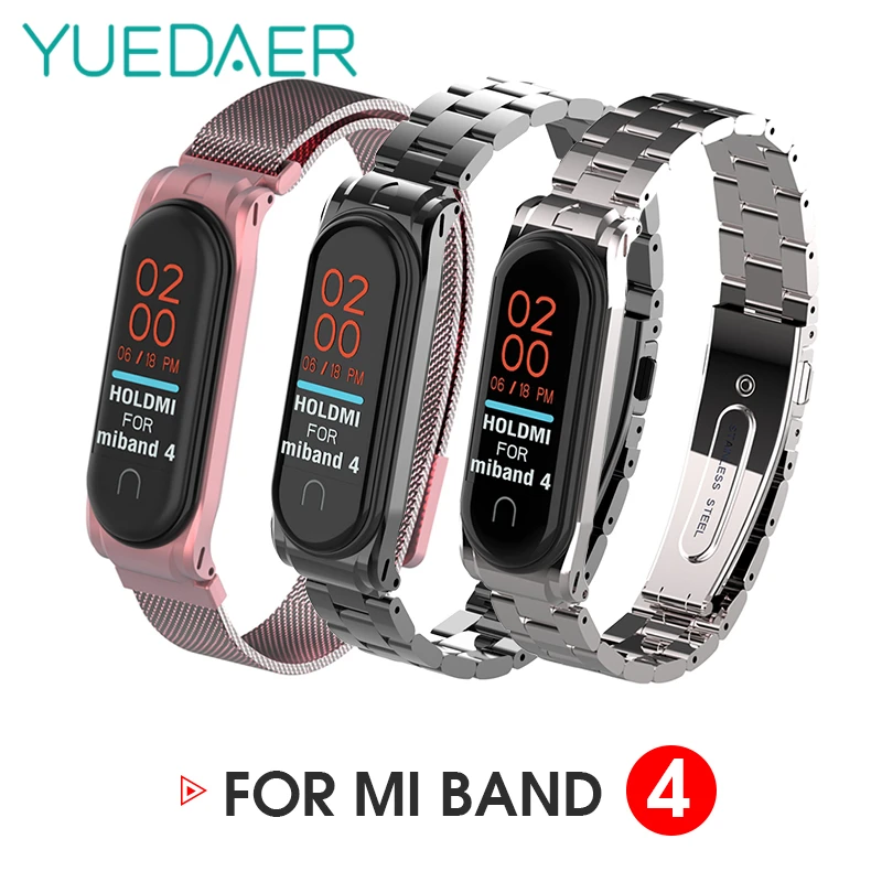 

YUEDAER Mi Band 4 Strap Metal For Xiaomi Mi Band 4 Strap Stainless Steel Bracelet Mi Band 4 Wrist Straps Milanese Loop Mi Band4