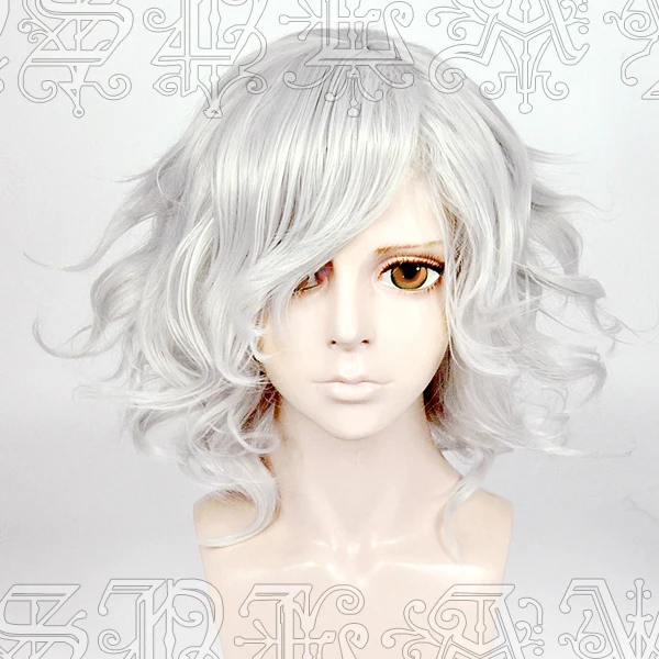 

Anime Fate Grand Order FGO Edmond Dantes Cosplay Wigs Silvery Heat Resistant Curly Synthetic Hair Wig + Wig Cap