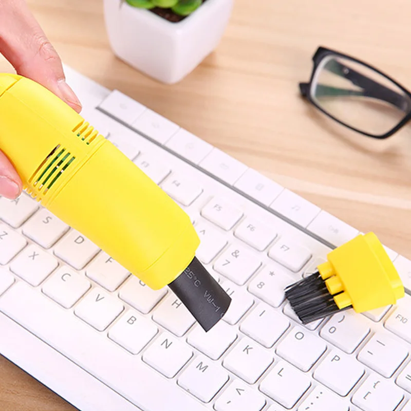 Качественное, от пыли коллектор вакуумная щетка мини USB 1 шт. настольный домашний офис пылесос для клавиатуры чистые инструменты компьютерный ноутбук - Цвет: Цвет: желтый
