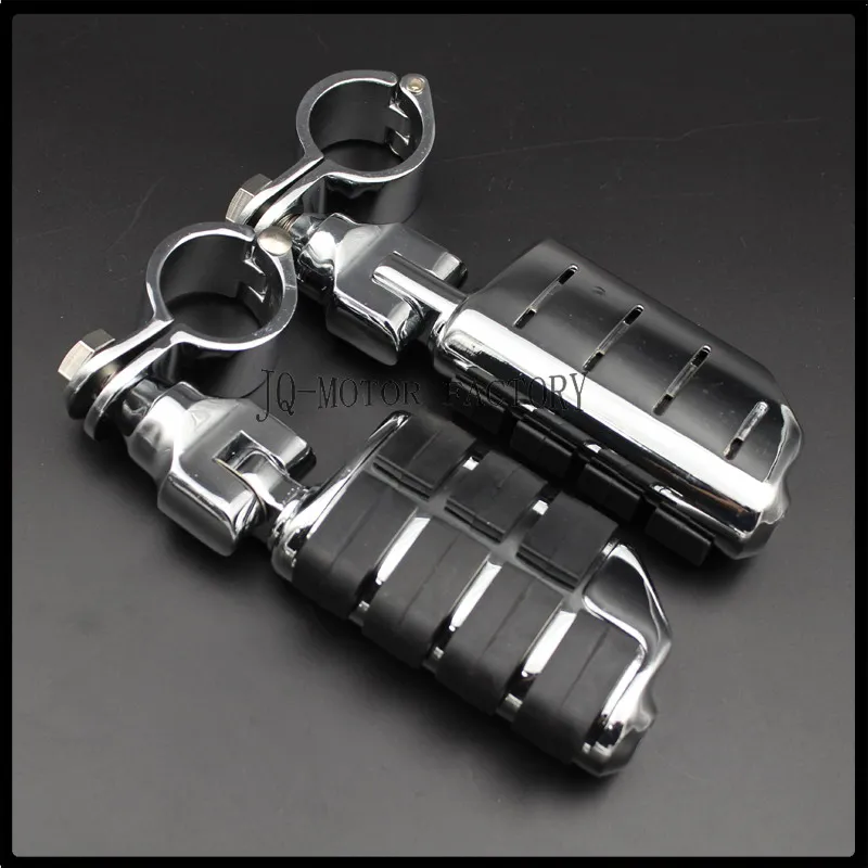 Chrome Universal Highway FootPeg Footrest For Harley 32mm Engine Guard