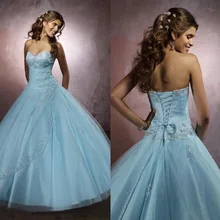 Светло-голубое праздничное платье новое поступление Платье милое Бисероплетение милое бальное платье 16 лет одежда